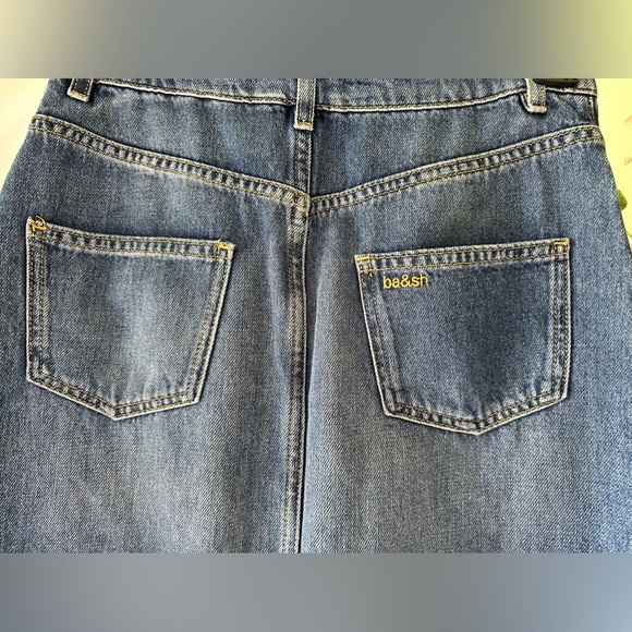 ba&sh Dona Denim Midi Skirt Size M Sold - Picture 5 of 11